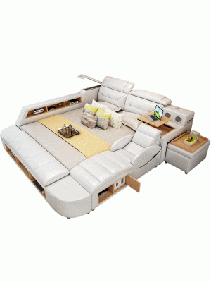 Multifunktionell 180x200 Leder Bettgestell Design Lieder Bett Better Polster