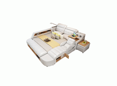 Multifunktionell 180x200 Leder Bettgestell Design Lieder Bett Better Polster