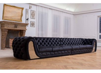Sofa 6 Sëtzer Textil Grouss XXL Wunnezëmmer Stoff Neit Sofa Couch Polsterung Miwwelen
