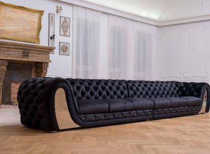 Sofa 6 Sëtzer Textil Grouss XXL Wunnezëmmer Stoff Neit Sofa Couch Polsterung Miwwelen