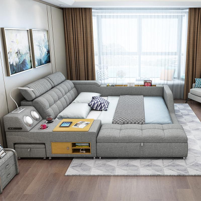 Duebeltbett Polsterbett Schlofzimmer 180x200cm Multifunktioun Bett Better