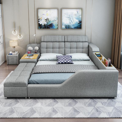 Duebeltbett Polsterbett Schlofzimmer 180x200cm Multifunktioun Bett Better