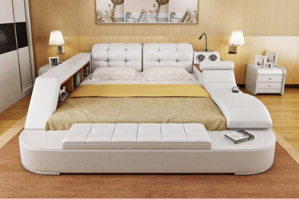 Duebel Luxus Lieder Bett + USB Polster Better Modern Hotel Multifunktioun