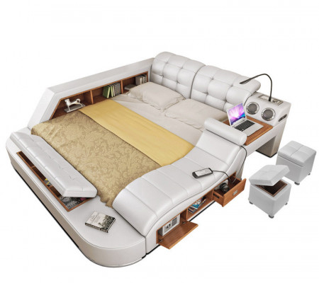 Multifunktion Bett Regal Schaf USB Opluedstatioun Duebel Lieder Better