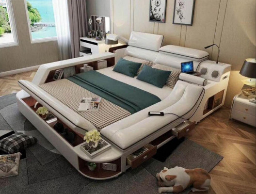 Better Hotel 180x200cm Multifunktion Regal USB Design Bett xxl Grouss Lieder