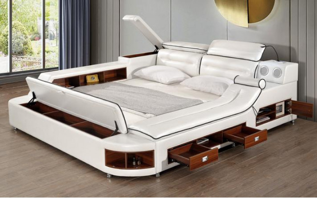 Better Hotel 180x200cm Multifunktion Regal USB Design Bett xxl Grouss Lieder