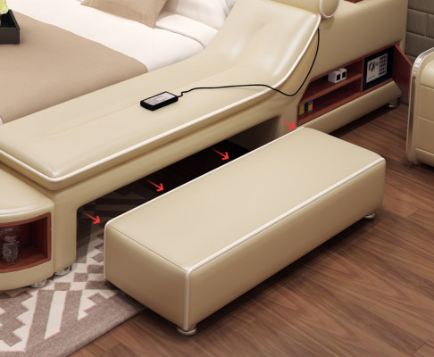 Multifunktionale Bett Tresor Wärmebett USB Sound Duebel Better Funktioun Nei