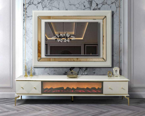 Sideboard Schaf rtv mat Kamäin Wunnwand Set TV Panel Inox Luxus Miwwelen