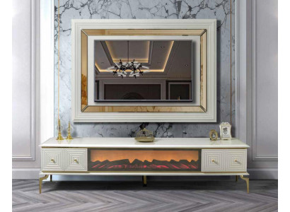 Sideboard Schaf rtv mat Kamäin Wunnwand Set TV Panel Inox Luxus Miwwelen