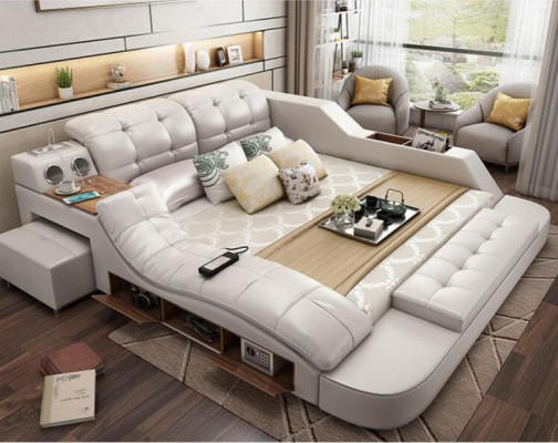 Design-Bett XXL Grouss Better Lieder Polster Hotel 180x200cm Multifunktion Regal Nei