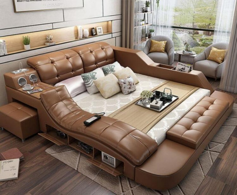Design-Bett XXL Grouss Better Lieder Polster Hotel 180x200cm Multifunktion Regal Nei