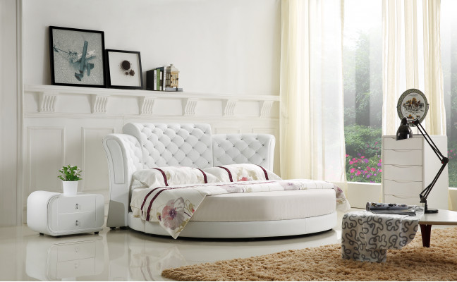 Chesterfield Rondbett Miwwelen Polsterbette Schlofzëmmer Miwwelen Liederbett Hotel