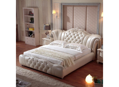 Design Chesterfield Bett Textil Samt Polster Hotel Lieder Better Schlofzëmmer