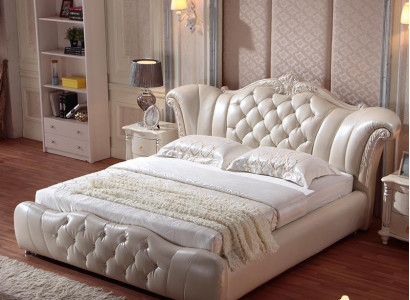 Design Chesterfield Bett Textil Samt Polster Hotel Lieder Better Schlofzëmmer