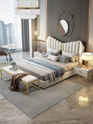 Modern Luxusbetter Polster Lieder Textil Héichwäertegt Schlofzëmmerbett