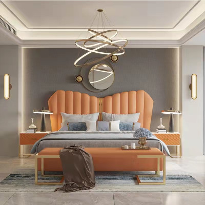 Modern Luxusbetter Polster Lieder Textil Héichwäertegt Schlofzëmmerbett