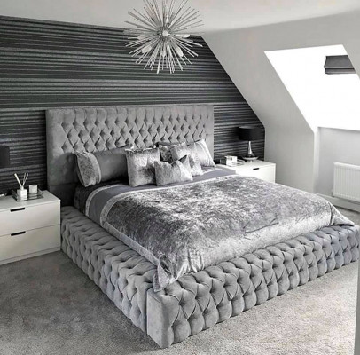 Duebel Better Bestietnes Schlofzëmmer Lieder Hotel Neit Bett Polster Design Luxus Metall