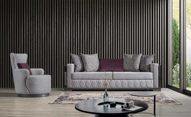 Modern Luxus Canapé-Set Stoff Sofa Set Sofas Sëtz 3+1 Plazen Design