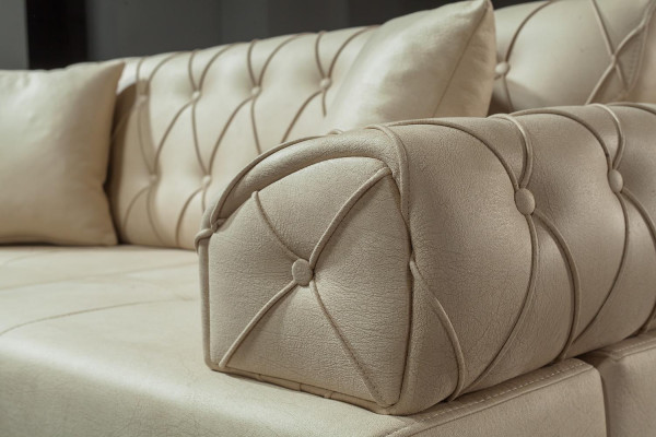 Soffagarnitur Garnitur Sofen Sofa Fauteuil Drësëtzeger 3+1 Sëtz beige