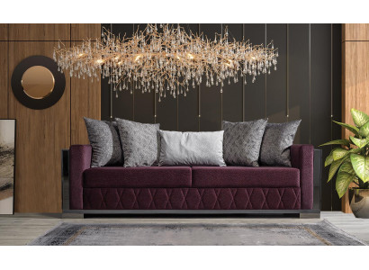 Modern Couch Canapé Design Canapé Dräisëtzer Sëtz Burgunder Canapé 3 Sëtzer