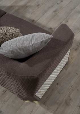 Garnitur Sofagarnitur 3+3+1 Sëtzer Sofa Fauteuil Sofas Modern Braun nei