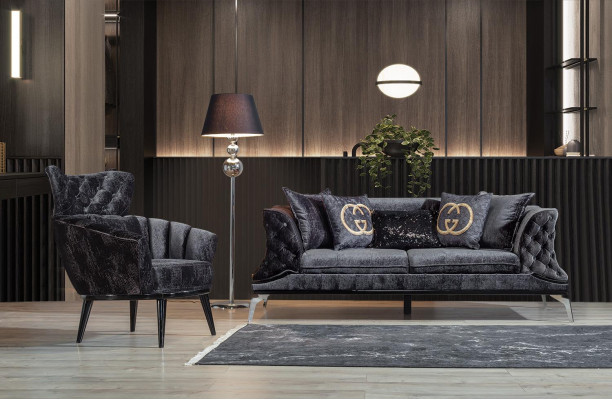 Wunnzëmmer Dräisëtz Sofa 3 Sëtzer Sofas Sëtz Modern Design Canapé Miwwelen Stil