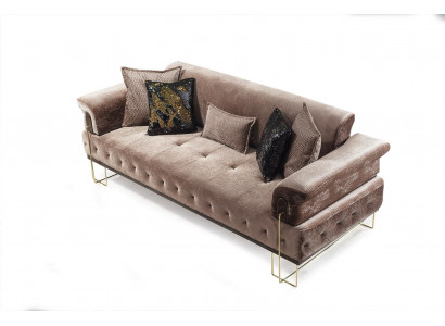 Luxus Drësëtzer brong Canapé 3 Sëtzer Canapéën Design Moderne Design Miwwelen