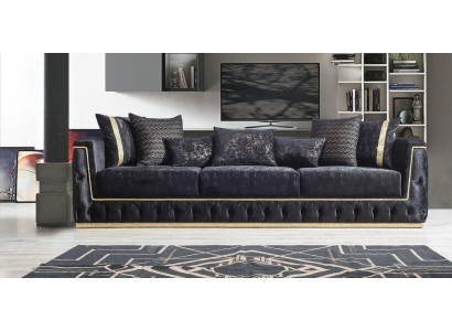 Däisëtzeger Sofa 3 Sëtzer Sofas Polster Couchen Chesterfield mat Textil