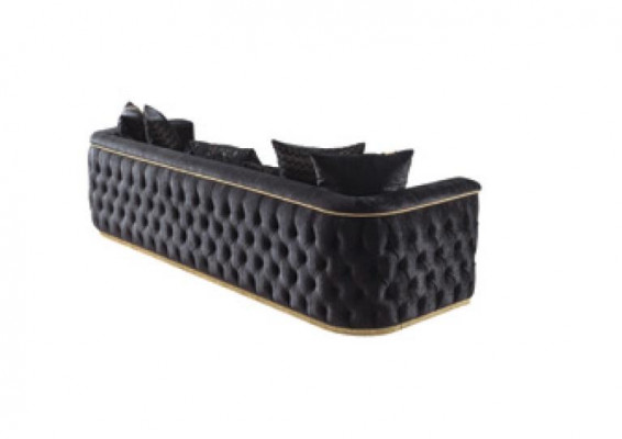 Däisëtzeger Sofa 3 Sëtzer Sofas Polster Couchen Chesterfield mat Textil