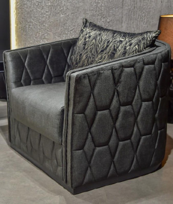 Luxus Eenzel Sëtz Still Gro Polster Relax Miwwel Nei Metall Textil