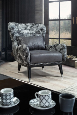 Wunnzëmmer Fotell Polster Sëtzer Modernen Design Schlaang Stil Bezuch