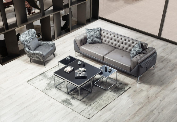 Wunnzëmmer Fotell Polster Sëtzer Modernen Design Schlaang Stil Bezuch