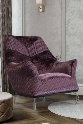 Fautuell Einsëtzer 1Sëtzer Gestoffte Sëtz Designer Sëtz Stoff Modern Lila