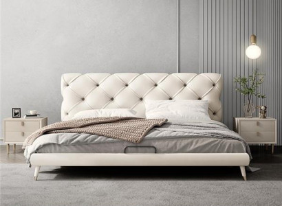 Better 180x200cm Schlofzëmmer Textil Stoff Bett Chesterfield Design Luxus