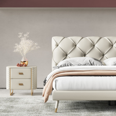 Better 180x200cm Schlofzëmmer Textil Stoff Bett Chesterfield Design Luxus