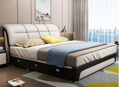 Better Këssen Textil Modern Holz Schlofzëmmer Nei Duebelbett Chesterbett