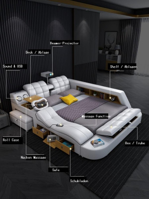 Bett Multifunktioun Better tv Beamer USB LED Massage Funktioun Hotel Luxus