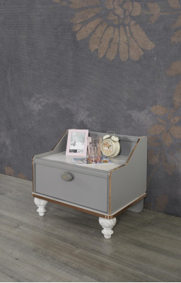 Bett Nuetsdësch Schlofkummer Set Designer Luxus Better Komplett 2 Deeler.