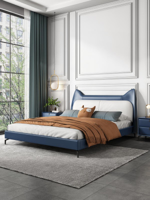 Modern Hotel Lieder Stoff Duebelbett 160x200cm Designer Bett Duebel