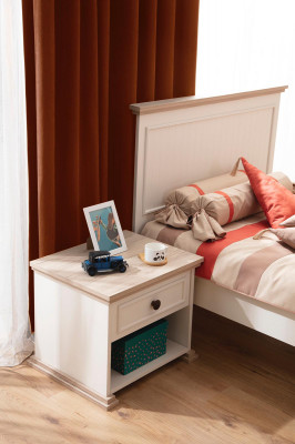 Design Modern Miwwelen Nopeschdësch Kanner Säitentabell Jugendzëmmer Beige Holz