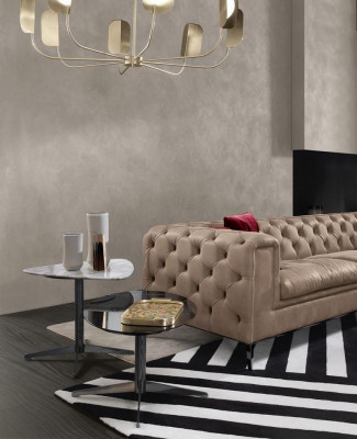 Luxuriéis 3+3 Sëtz Sofa Garnitur a beige vun Chesterfield