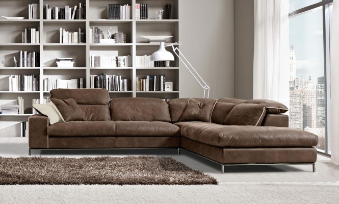 Design Eckssofa Prianera Modern Luxus Eck Lieder Holz Sofa L-Form Brong