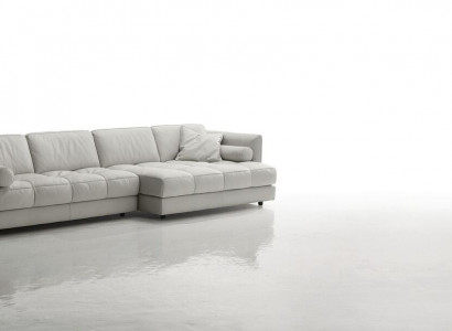Wunnlandschaft Ecksofa L-Form Miwwelen Luxus Wäiss Modern Sofa