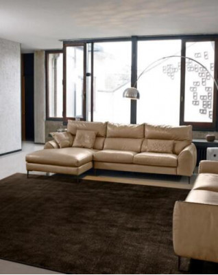 Ecksofa L-Form Wunnzëmmer Sofa Couch Polster Eck Garnitur Beige Lieder Sofas Nei