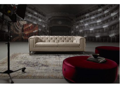 Sofa 3 Sëtz Wunnzëmmer Chesterfield Miwwelen Design Luxus Italieneschen Stil Beige