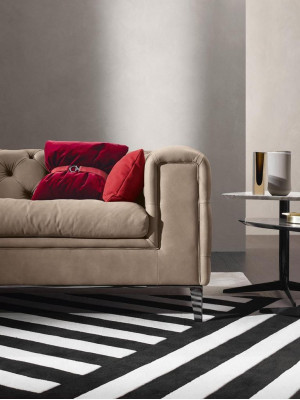 Sofa 3 Sëtz Wunnzëmmer Chesterfield Miwwelen Design Luxus Italieneschen Stil Beige