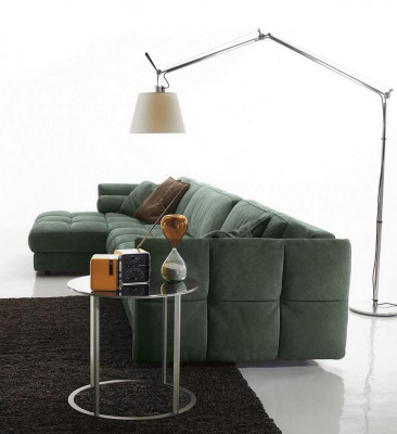 Eckcouch Textil Sofa Kollt Ecke Modern Couch Wunnzëmmer L Form Design