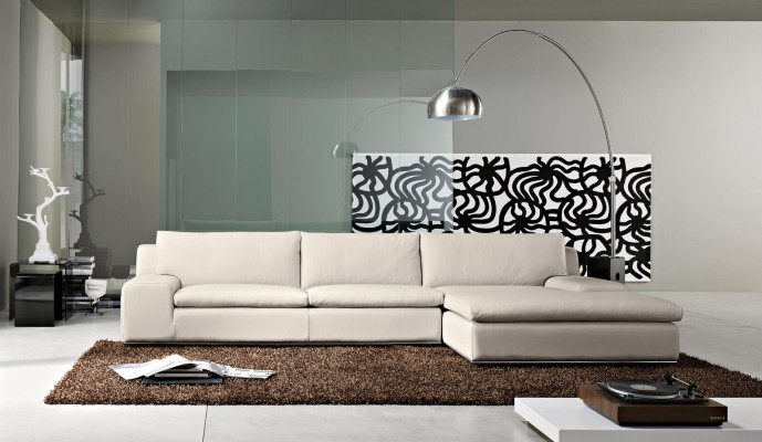Eckcouch Wunnzëmmer Schloofcouch Couches Couch Wäiss L Form Lieder Miwwelen PRIANERA