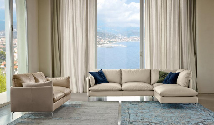 Eckcouch L-Form Lieder Luxus Design Couch Polster Canapéen Miwwelen nei