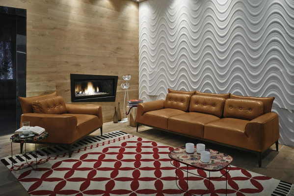 Setzgrupp Sofa-Sets Sofagarnitur 3+1 Sëtzer Braun Wunnzëmmer Polsterung